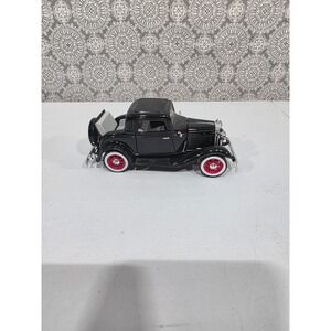 1932 Ford Coupe Diecast Model Car Black Red White Wall Tires Opening Hood